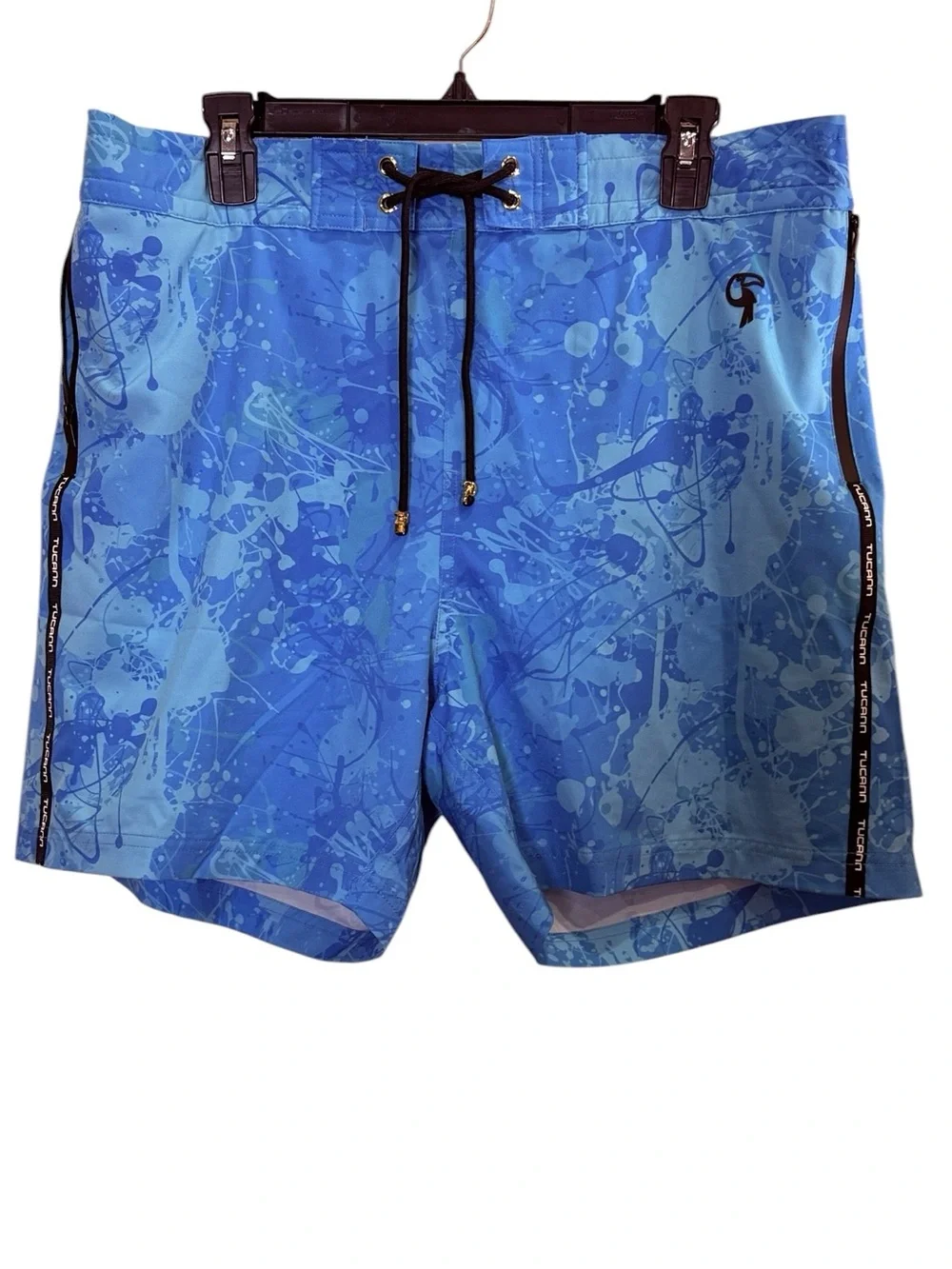 Tucaan Blue Splash Premium Men's 5” Swim Board Shorts Sz 38